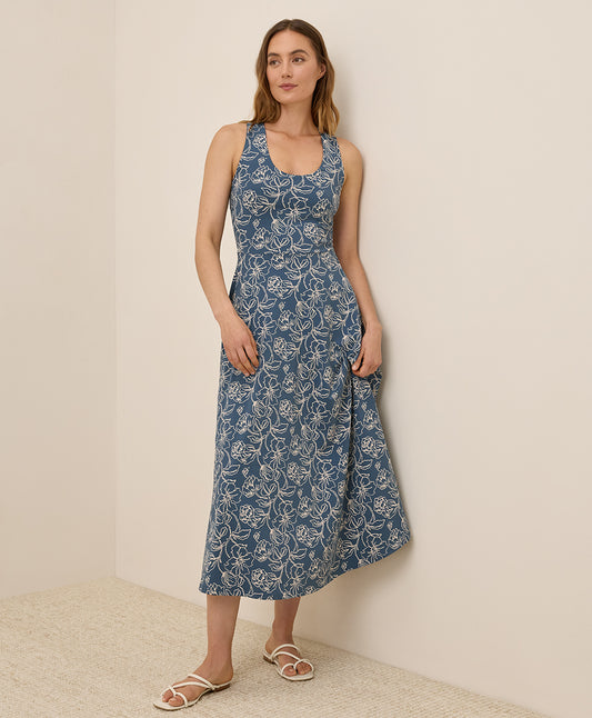 Looking Glass Floral Slate Blue